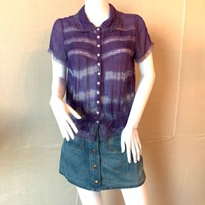 hand dyed vintage silk blouse